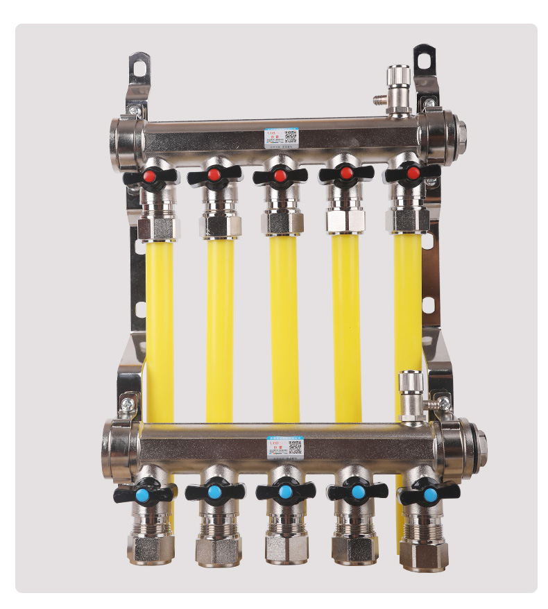 量地暖地热地暖气家用分水器全铜一体地暖管集分水器总成32大流量进