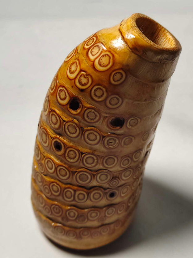 奥展老料龟甲罗汉天然异形玉竹根环文玩收藏手把件精细手工雕刻抛光