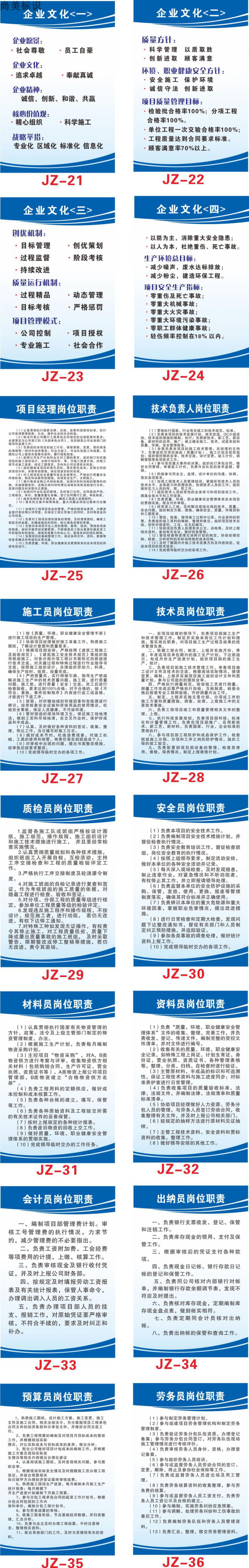 旺月岚山建筑工地施工制度牌 八大员岗位职责 五牌一图标识安全警示牌