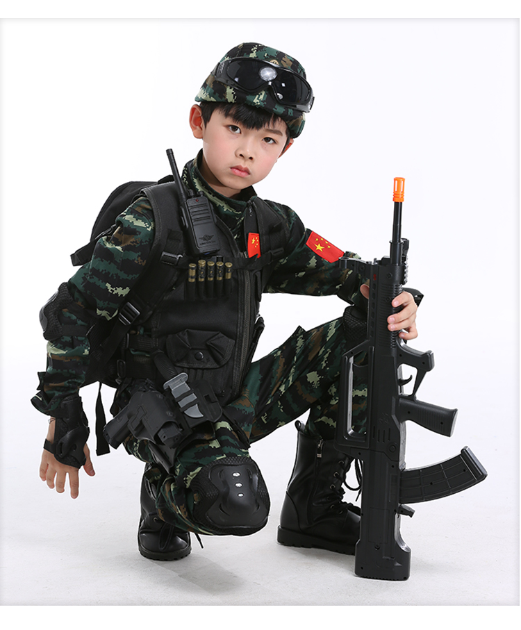 儿童套装特种兵作战装备迷彩服小孩男女童学生训练服演出服装 虎斑