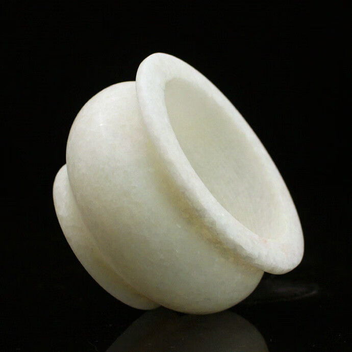 三宝佛具佛教用 香炉汉白玉香炉石头香炉无字香炉 小号直径11厘米