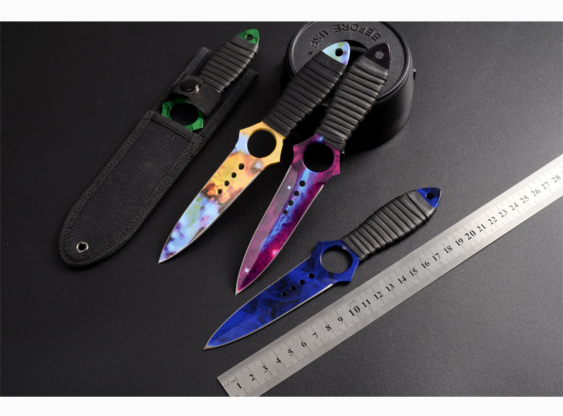 csgo周边骷髅匕手游戏模型未开刃潜水绑腿刀高硬度不锈钢渐变色多普勒
