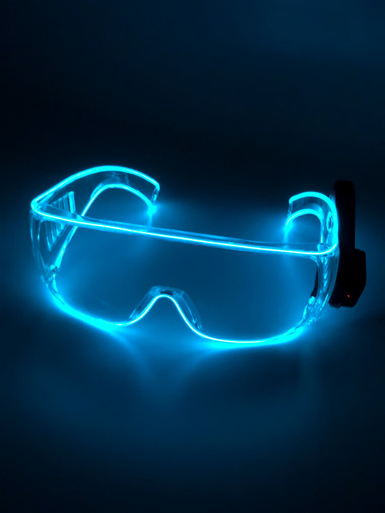 迪士尼(disney)led发光眼镜马赛克蹦迪墨镜el无线护目镜ktv酒吧气氛道