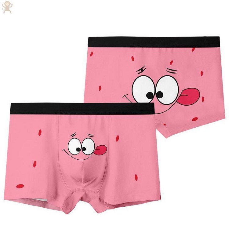 宝宝海绵宝宝内裤卡通内裤成人内裤男四·角裤丝莱卡冬季冰丝透气短裤