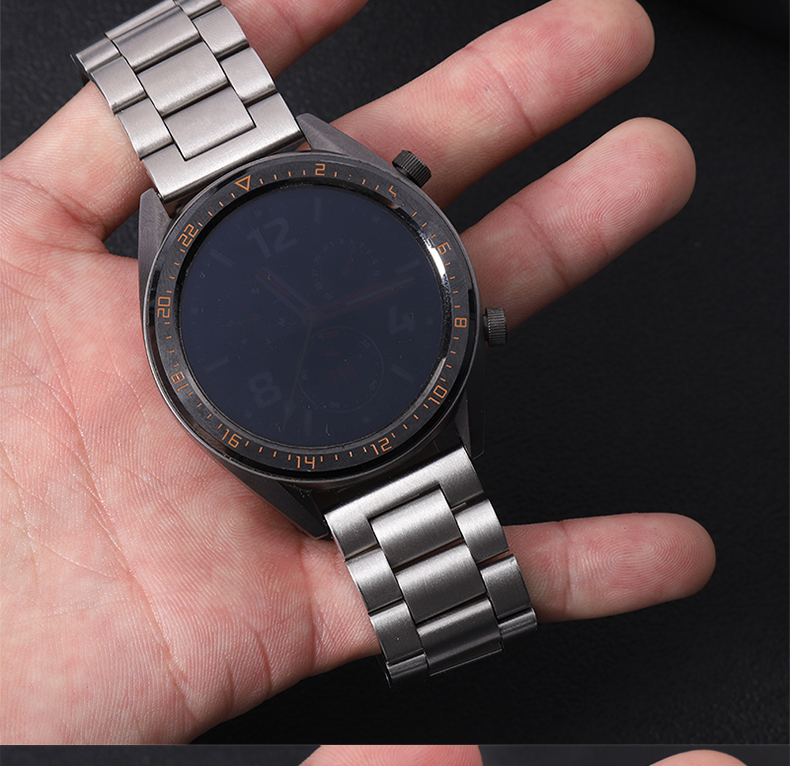 适配沛纳海钢带表带 男庐米诺pam441/111黑色金属表链22 24 26mm 双