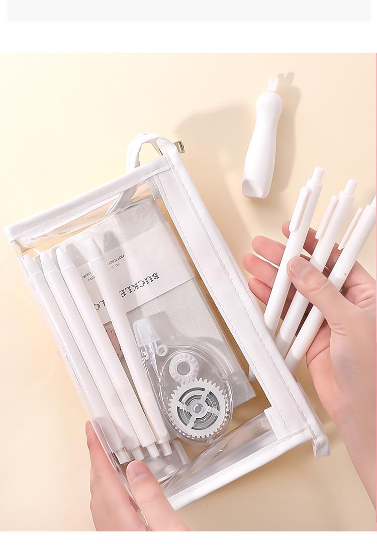 珠佩丽晨光透明笔袋考试专用笔袋透明高考超大容量文具袋大又好看的