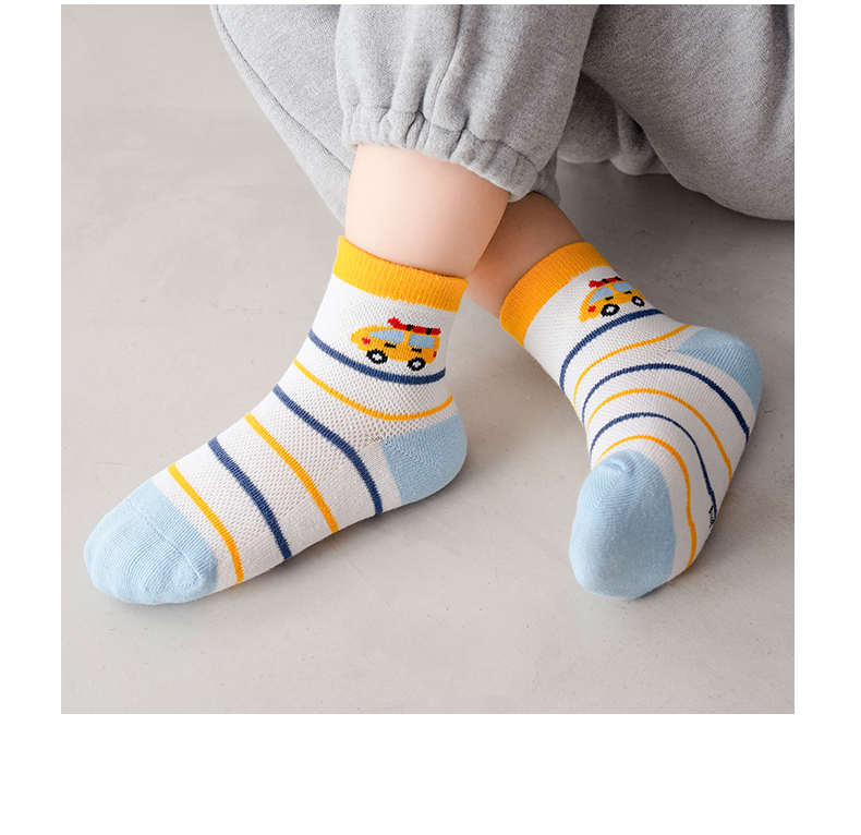 北极绒(bejirog)儿童袜子夏季薄款纯棉小男孩宝宝男童春夏薄袜透气