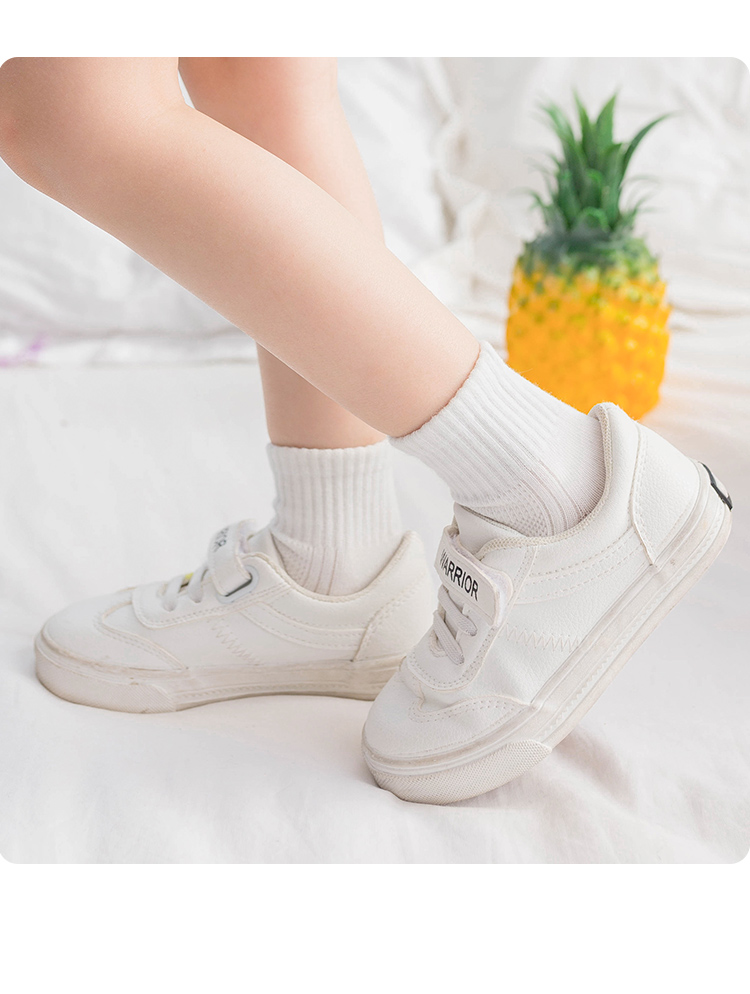 袜子女女童白色袜子春夏纯棉学生中筒袜女孩全棉防臭薄款3-12岁儿童