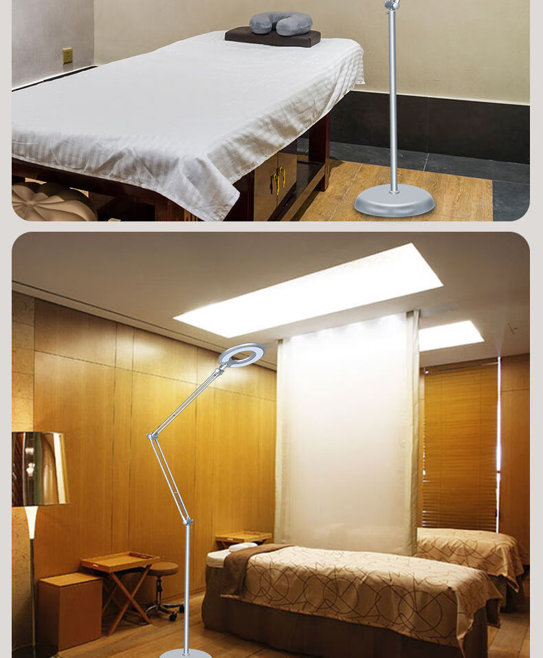 美容纹绣冷光灯便携折叠式美甲美睫修脚无影led客厅落地灯银色便捷式