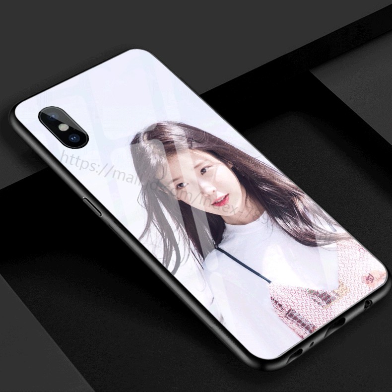 iu李知恩周边适用于iphonex/xs手机壳苹果xr/xsmax钢化玻璃壳韩 y659