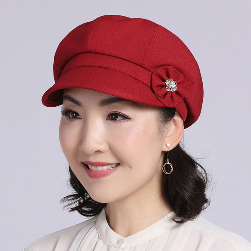 岩秦老年人帽子女中老年妈妈帽子女遮阳春秋薄款布帽夏季老人奶奶短檐