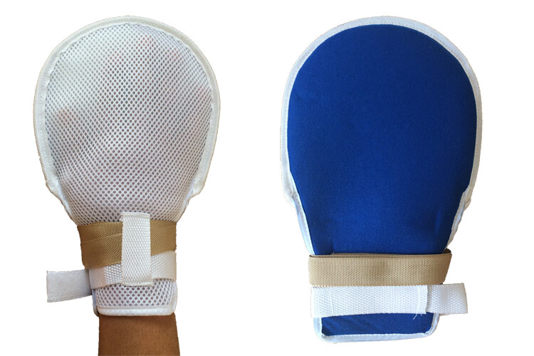 防拔管约束手套 老人防抓挠手腕固定约束带 防自伤内嵌软板带绑绳 夏