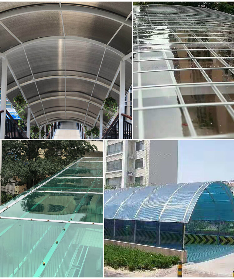 定制pc阳光板透明耐力板实心采光板隔热遮阳雨棚车棚中空婚庆蜂窝板