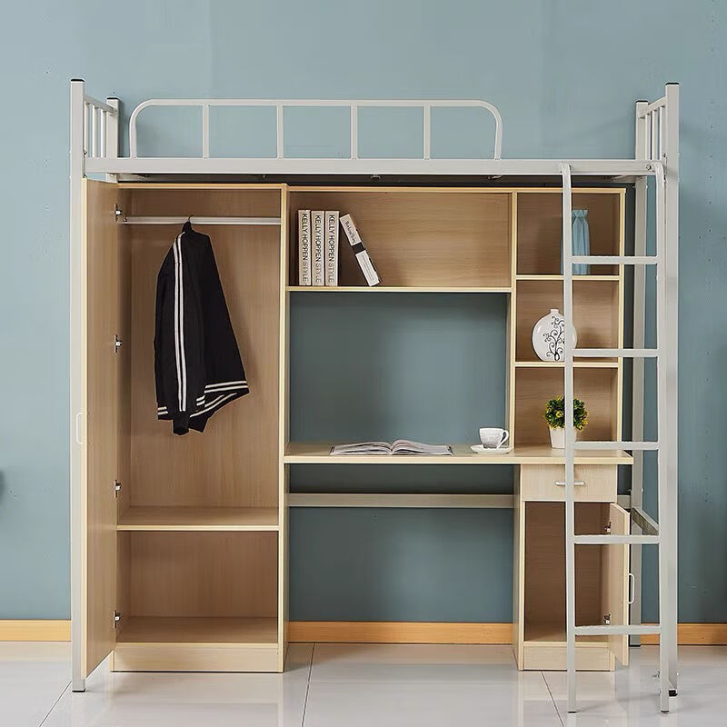 上床下桌组合床大学生员工宿舍双层多功能上床下柜书桌简约现代上铺