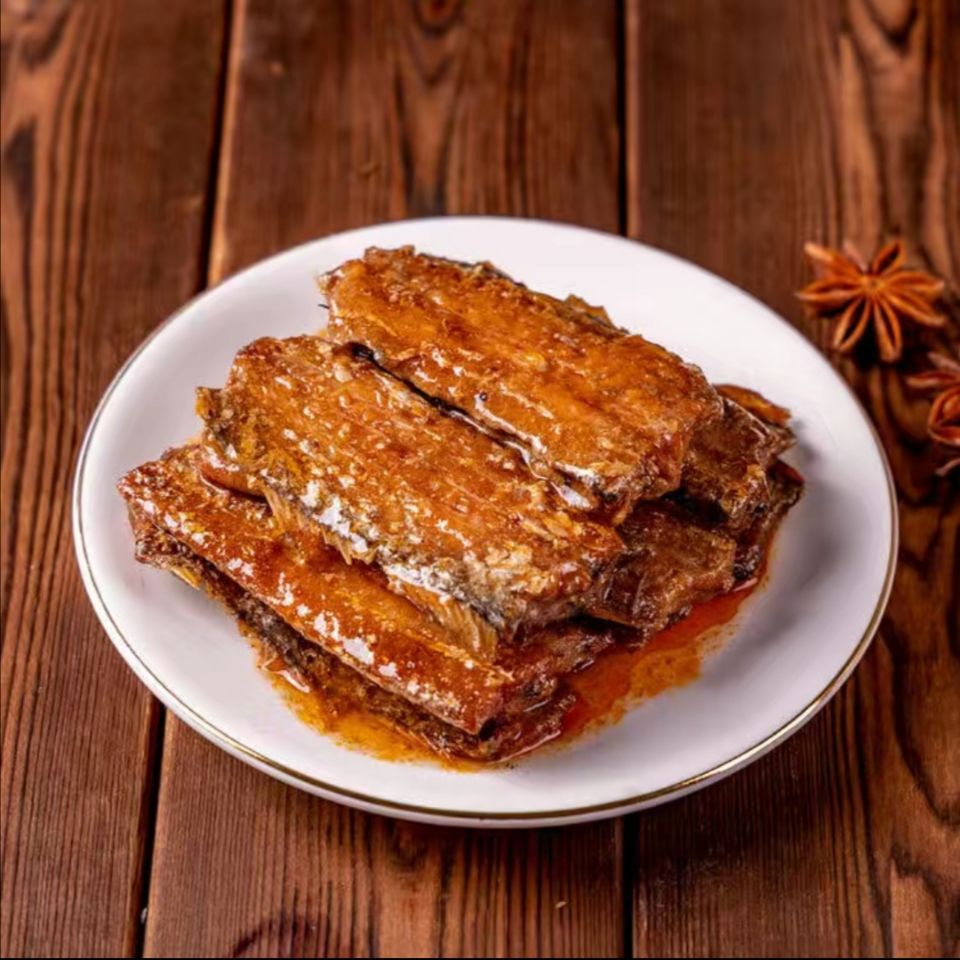 五香酥骨带鱼罐头 三渔圣冈酥骨带鱼罐头五香味410克下饭菜即食海鲜