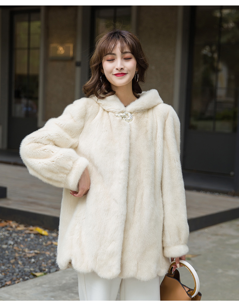 欧迪鸟品牌女装貂皮大衣女整貂2019冬季新款水貂皮草外套中长款年轻款