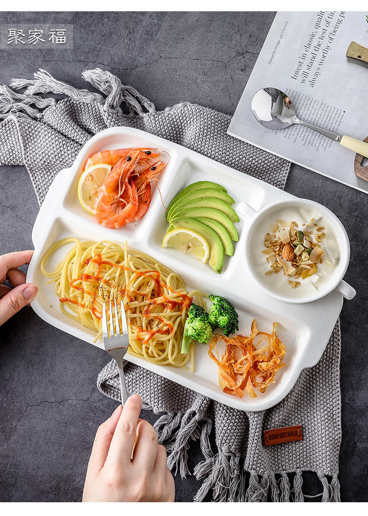 创意日式餐盘分格陶瓷盘子午餐一人食餐具套装分隔托盘饭菜快餐盘 12