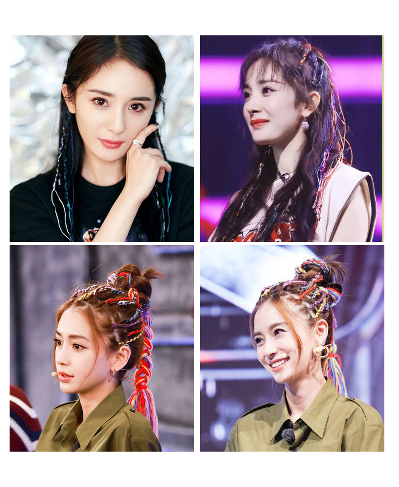 脏辫头绳彩绳辫发脏辫神器儿童彩色头绳七彩丝带绑发辫子发带头饰彩带