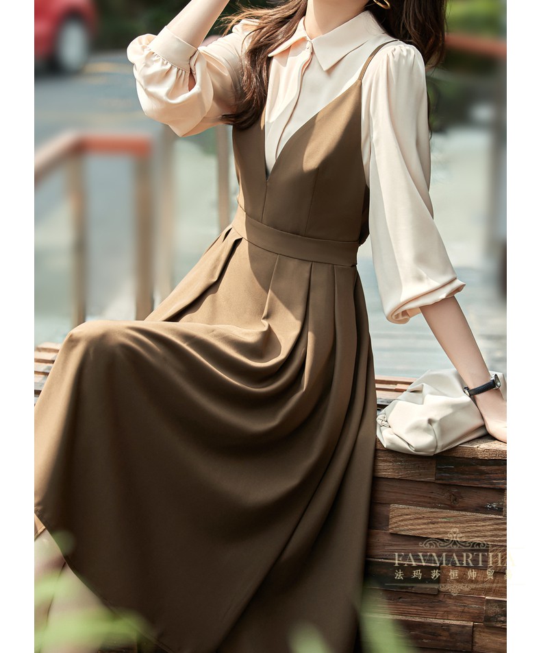 深棕色连衣裙搭配图片图片