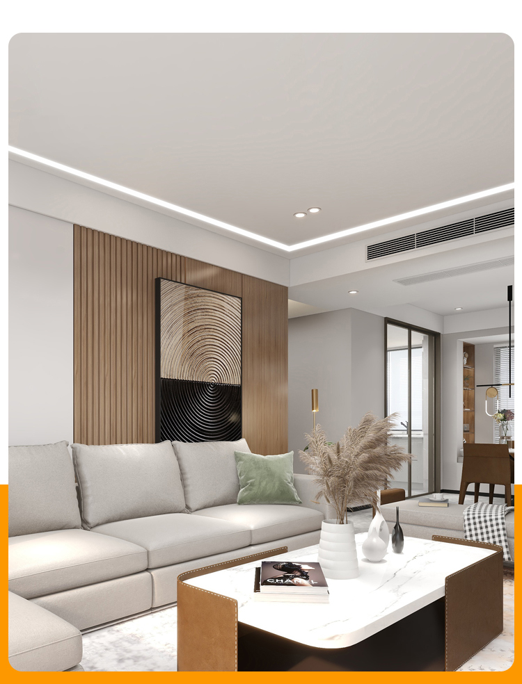 吊顶led线形灯预埋式客厅黑色钛金条吊顶灯带条铝槽线型灯嵌入式条形