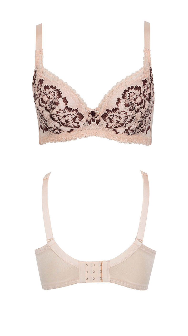 古今胸罩套装大胸显小薄款上托大码文胸内衣女0h3511h351蓝橙80d90