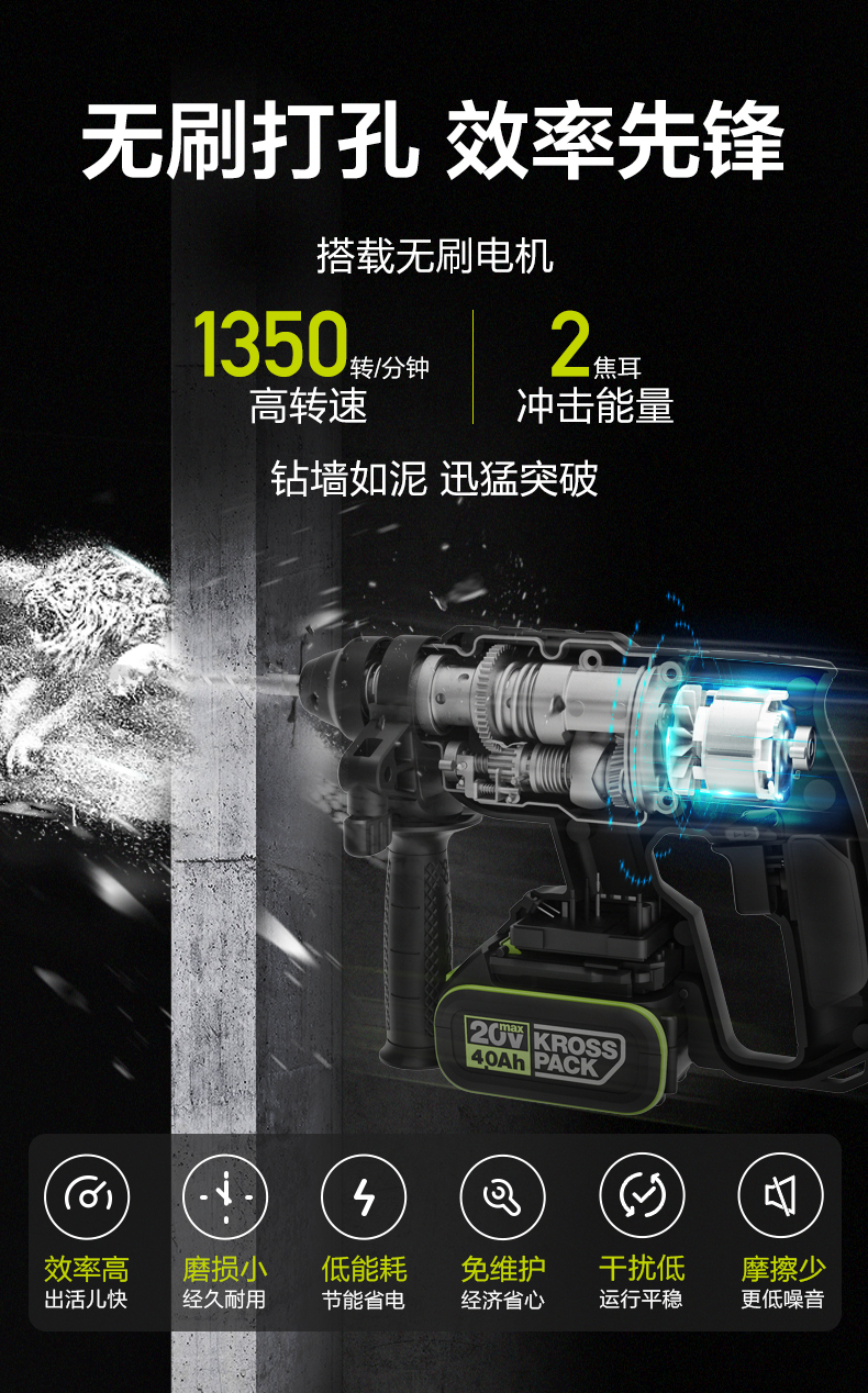 2022新款威克士电锤电镐威克士无线充电式电锤wu386锂电电动冲击钻多