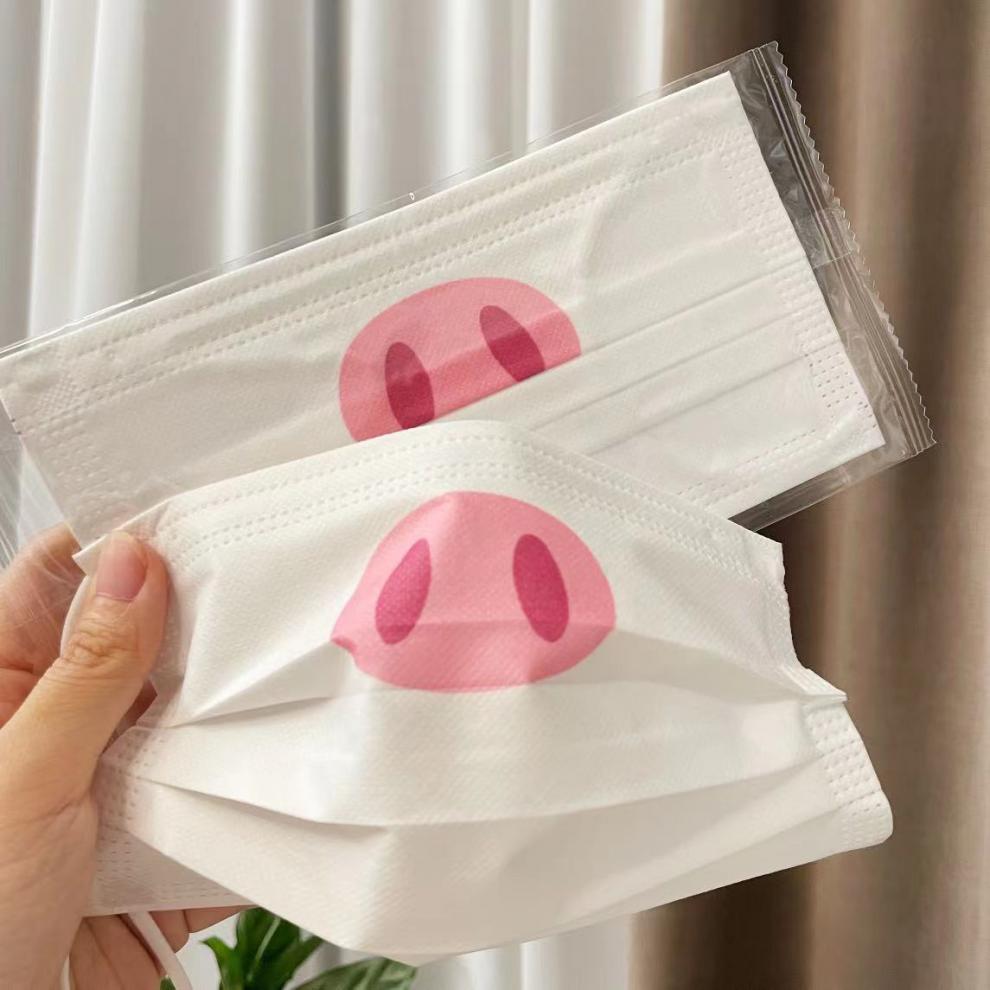 白敬亭同款粉色小猪鼻子猫咪口罩可爱个性时尚男女生成人独立包装50片