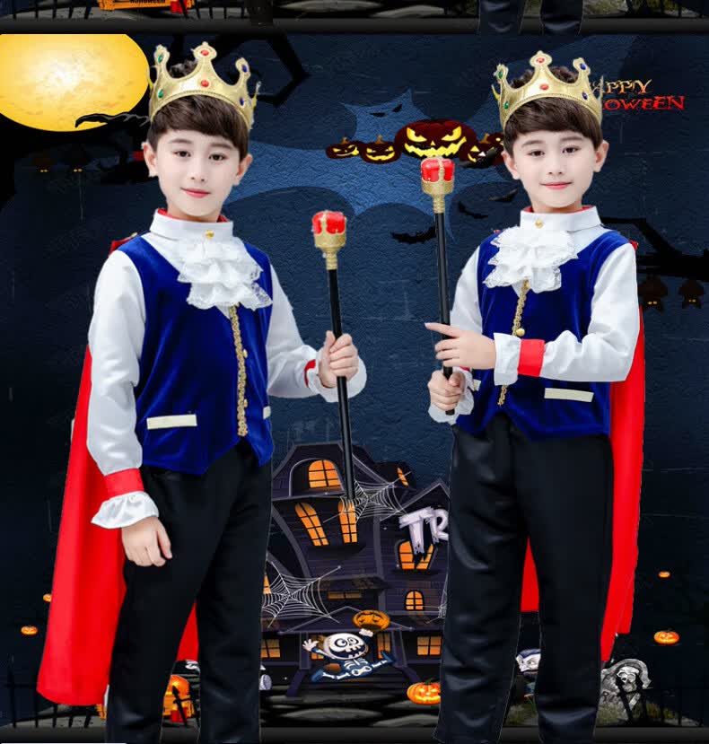 丹仔万圣节服装儿童男孩子角色扮演服装cosplay表演服王子衣服男童