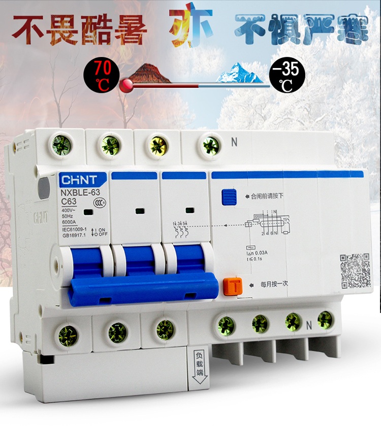 定制正泰漏电保护器nxble-32/63 1p n 2p32断路器dz47le空气开关漏保