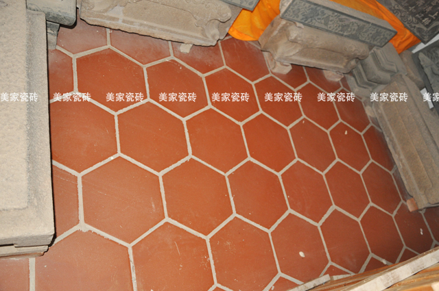 闽南六角防潮砖红砖酷陶红砖红缸砖防滑耐磨露台阳台庭院砖3箱起售
