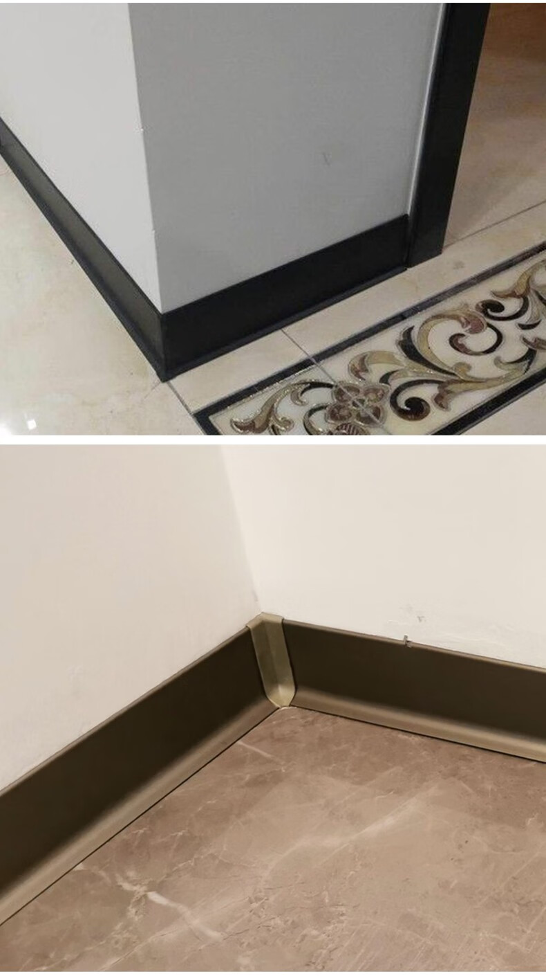 铝合金踢脚线金属地脚线实木踢脚板贴墙地角线墙角转角装饰地板阴角线