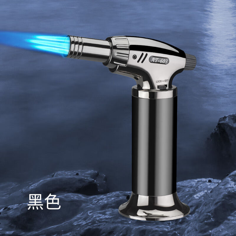 艾灸点火神器烧木炭雪茄烧烤直冲防风打火机蓝焰明火充气焊枪喷火枪点