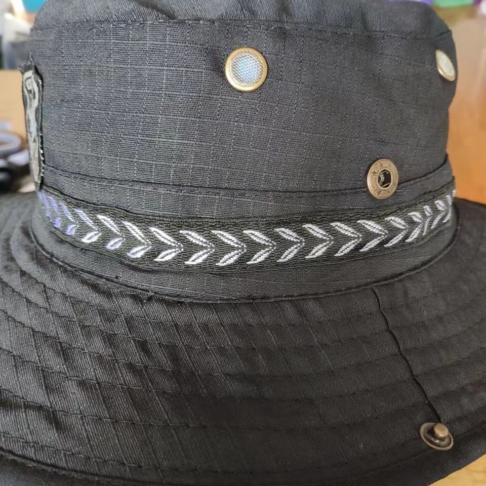 bibing 新式大檐帽保安执勤大盖帽物业圆边帽奔尼帽户外遮阳帽 黑色