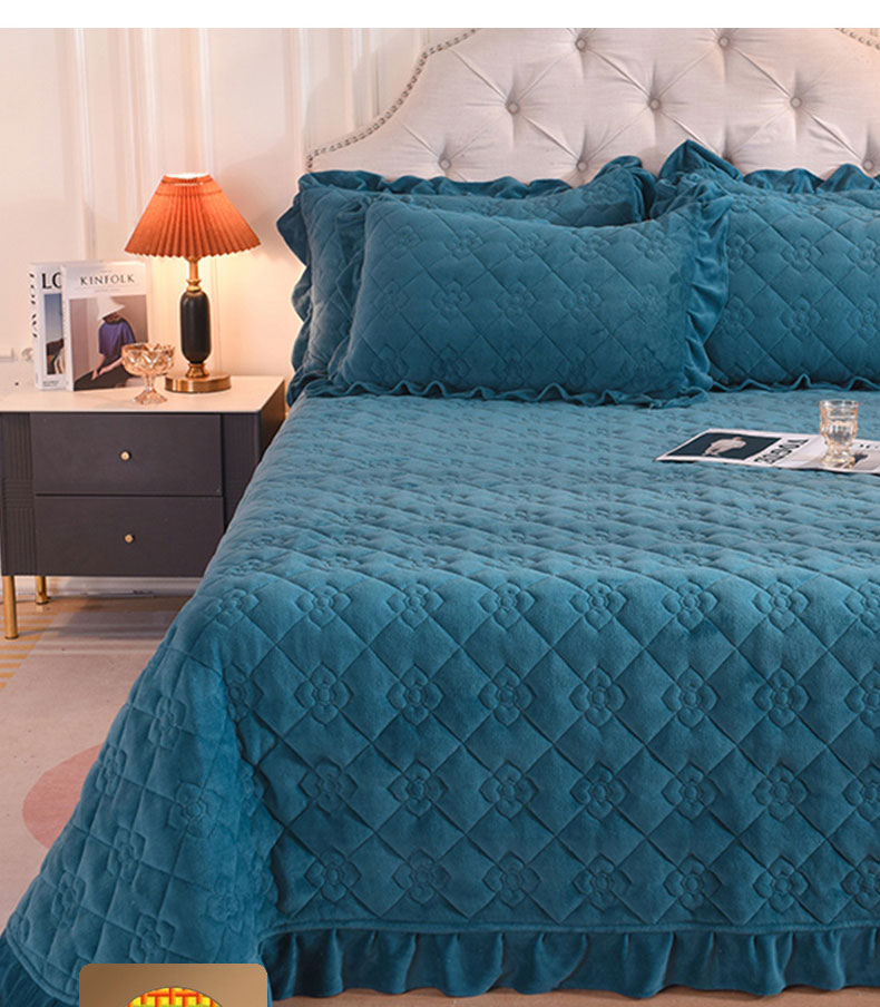 品牌家纺加绒床盖双面两用单件榻榻米夹棉床单防滑夹棉加厚踏踏米炕单