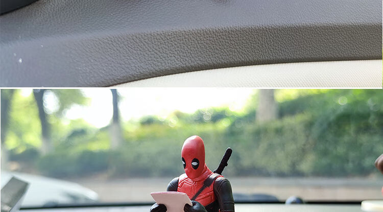 可爱卡通迷你死侍看书小人偶汽车创意车载小贱贱公仔个性桌面摆件 躺