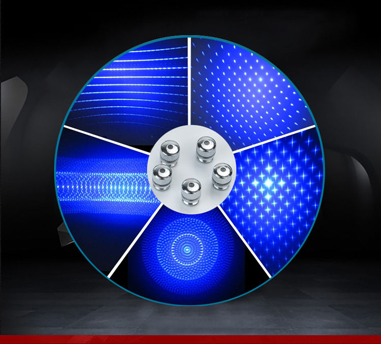 科勒京 5w大功率激光手电筒加特林激光灯蓝光户外防身强光远射指示