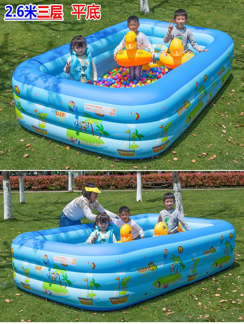 2022新款加厚充气海洋球池室内家用宝宝游泳池波波球池儿童围栏小孩