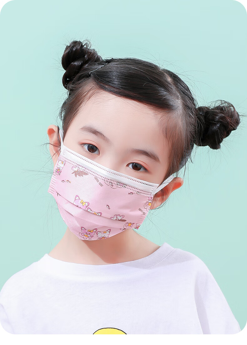 夏季薄款儿童口罩一次性医用外科女小孩宝宝专用小童单独包装515岁