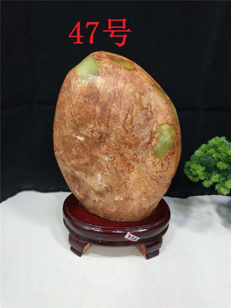 岫玉(蛇纹石质玉)玉石岫玉开窗原石观赏石收藏靠山石奇石家居办公室