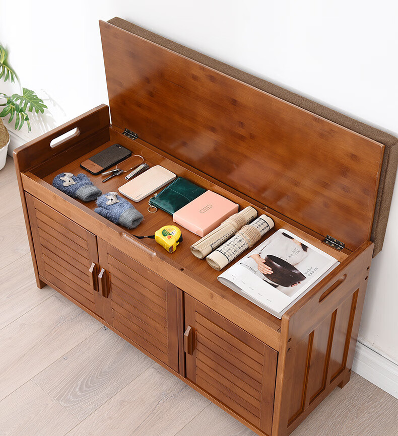 凳子 折叠凳子家用 透气防尘入户鞋柜可坐一体换鞋凳带门家用门口坐凳