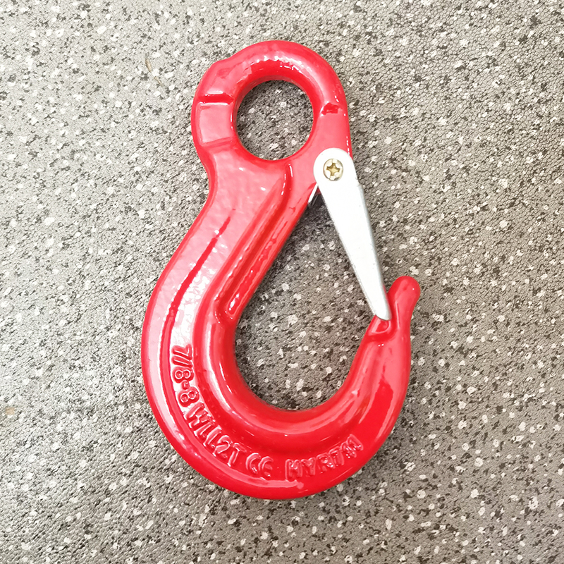 吊钩美式环眼钩货柜勾大开口勾旋转勾g80起重索具吊钩铁钩子钢钩 蓝色