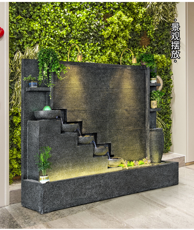 善水源落地水幕墙屏风隔断循环水客厅办公室户外山水景观乔迁开业礼品