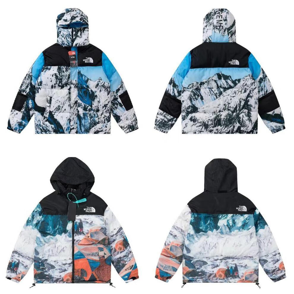 北面(the north face)冬1996款隐藏帽雪山棉服学生大象腿彩虹宽松面包
