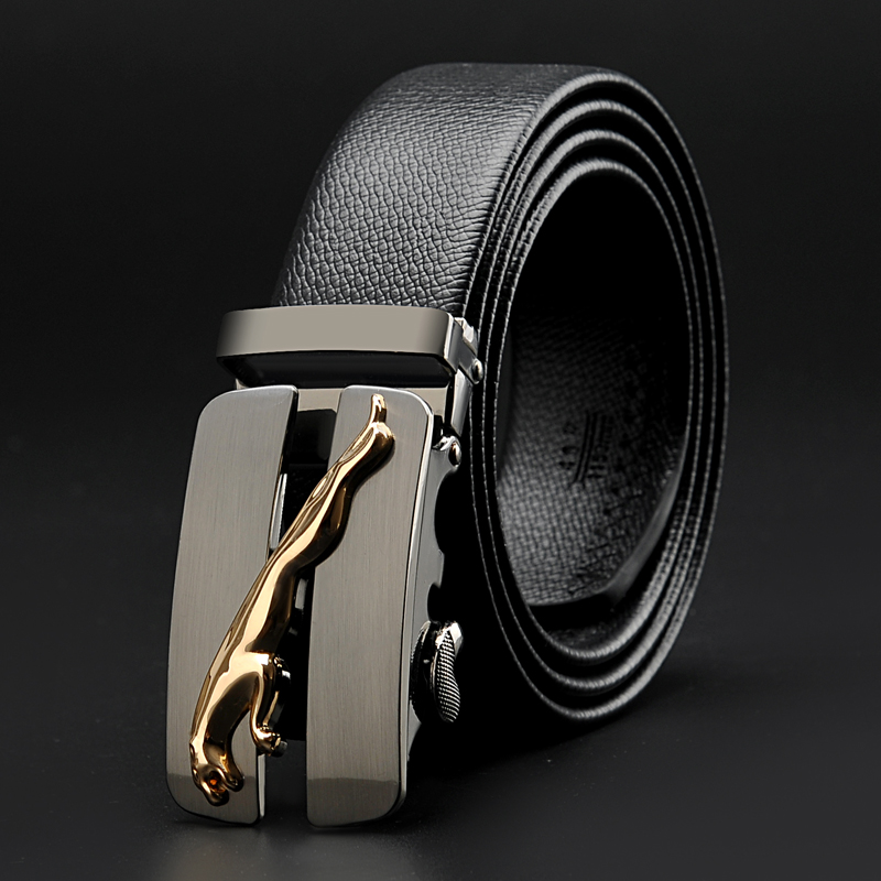 妙蓝男士皮带 真皮自动扣头青年商务头层牛皮裤带