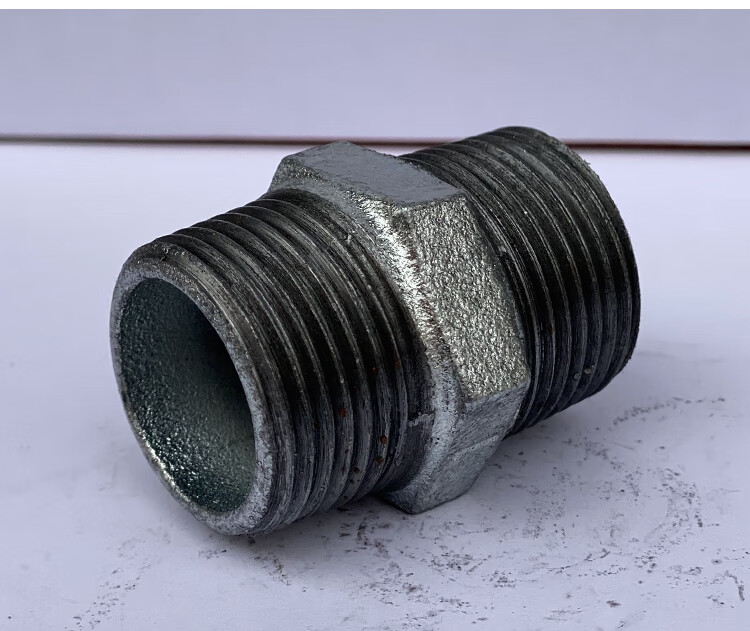 镀锌玛钢管件镀锌外丝直接内接头镀锌六角外丝水管外牙接头 dn65