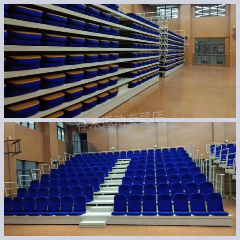 篮球场座椅移动伸缩看台固定可折叠观众活动看台椅电动篮球馆体育场看