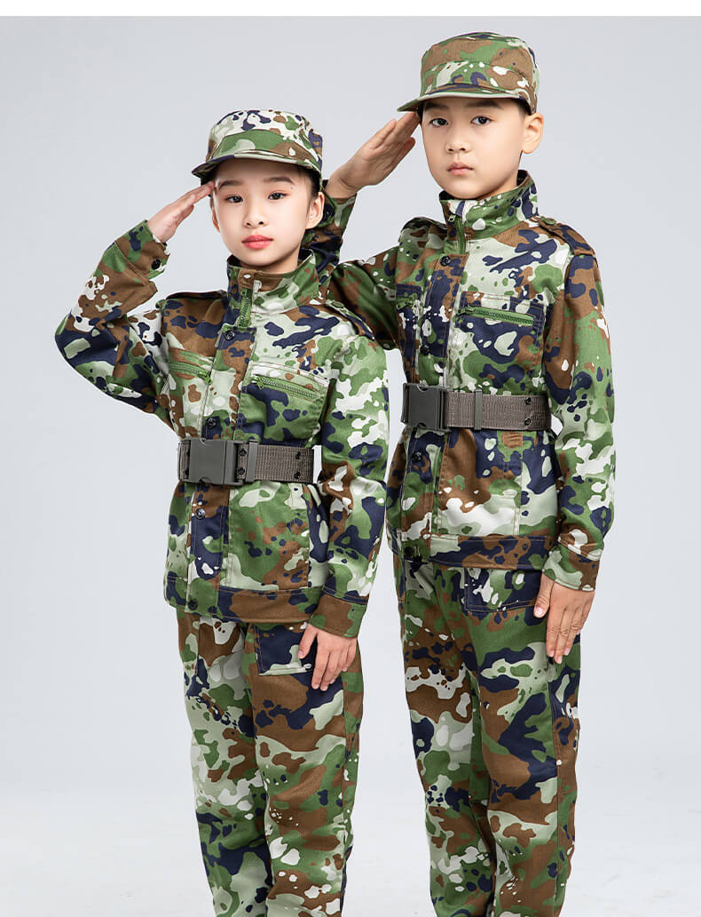 策马儿童迷彩服套装男春夏户外拓展训练服装新式学生夏令营军训服 丛