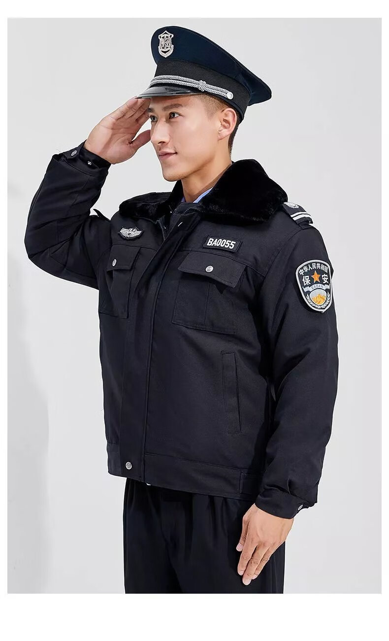 途中雨保安棉服冬装执勤服棉袄冬季防寒保暖保安服2022保安服冬棉衣