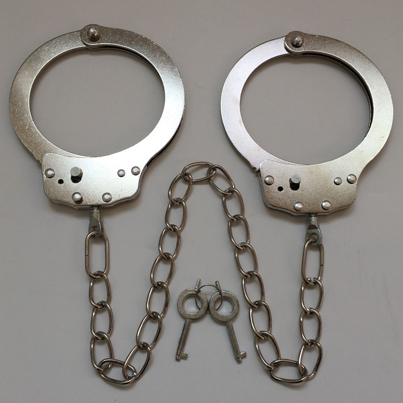 警察手铐不锈钢手铐剧本杀道具情侣游戏玩具剧组影视表演密室逃脱脚链
