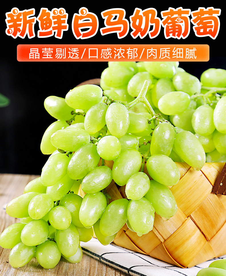 顺丰新疆直发白葡萄5斤吐鲁番现摘马奶青提子应当季脆甜孕妇水果整箱5
